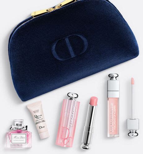 dior lip set with pouch